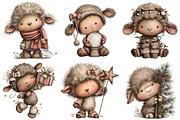 Funny Christmas Sheep Clipart, an Illustration by Craft Nest (Thumbnail 9 of 10)