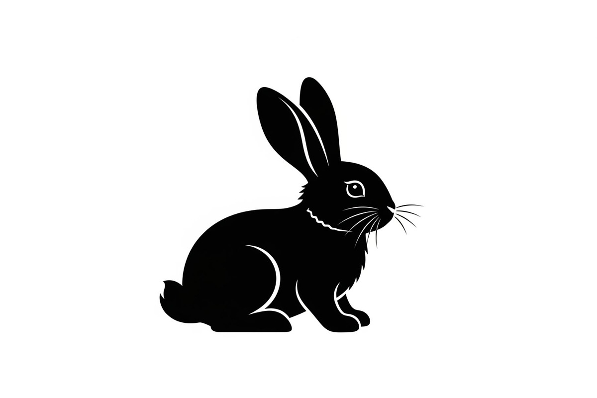 Cute Rabbit Silhouette Vector Bundle, an Illustration by yasushie (Photo 40 of 51)
