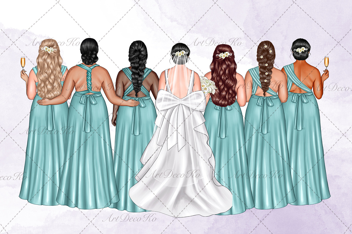 Bride and Bridesmaids Plus Size Art, a Person Illustration by DekoArt (Photo 7 of 9)