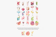 preppy cocktail clipart bundle, a Decorative Illustration by Patishop Art (Thumbnail 12 of 13)