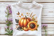 Watercolor Autumn Pumpkin Clipart, an Illustration by CraftArtStudio (Thumbnail 4 of 6)