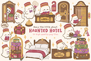 Cute Ghost Haunted Hotel Clipart, a Seasonal Illustration by Blumensdiary (Thumbnail 1 of 6)