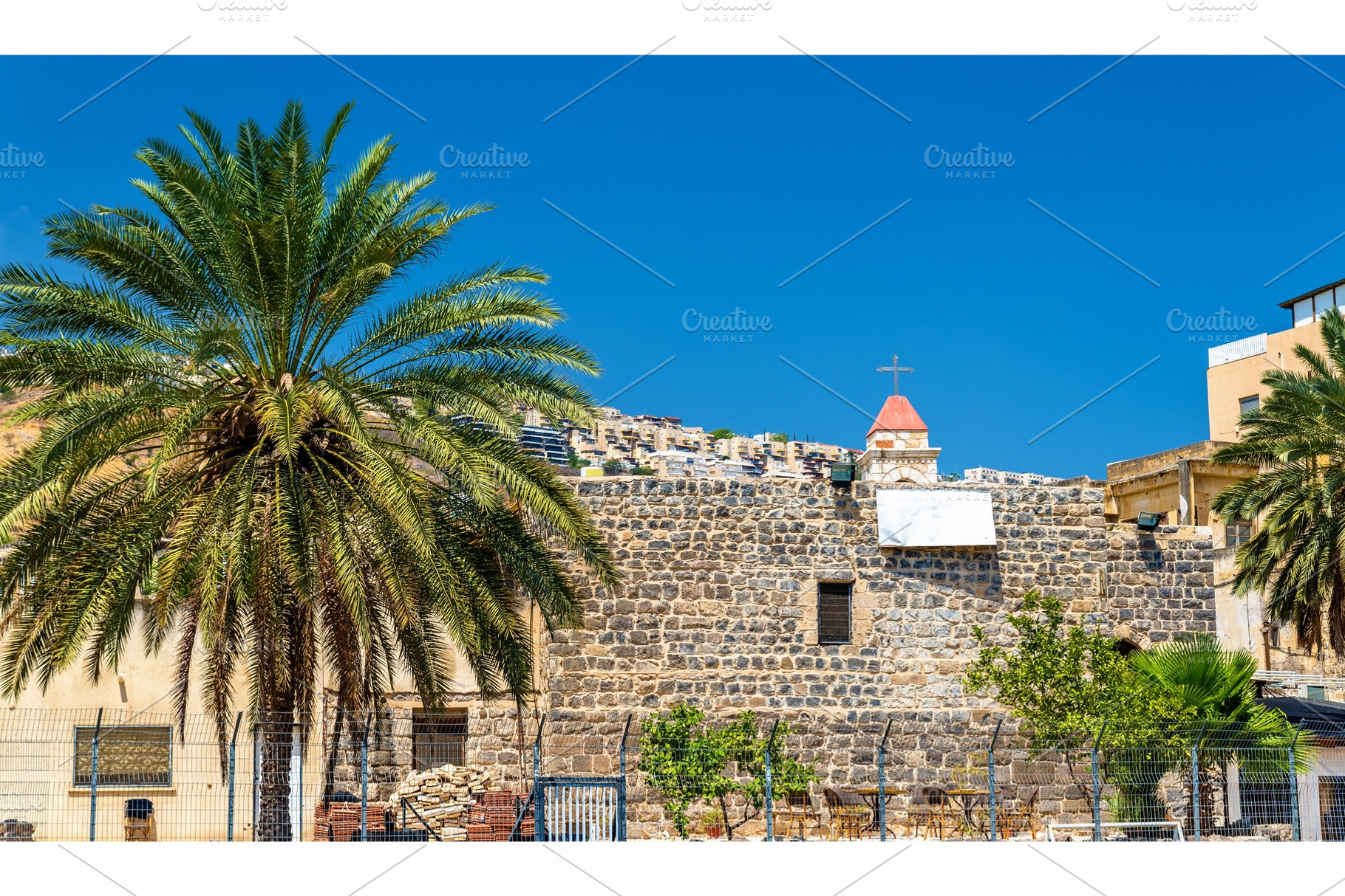 The greek orthodox church in tiberias stock photo containing church and, a Nature Photo by Leonid Andronov