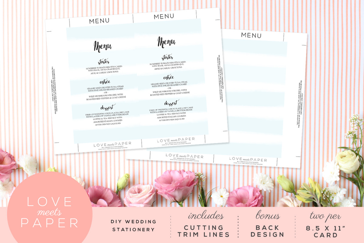 Wedding Menu M1021, an Invitation Template by Love Meets Paper (Photo 2 of 2)