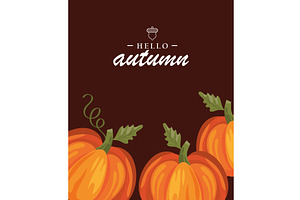 Hello Autumn Lettering Poster