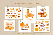 Pumpkin Spice Autumn Clipart, a Seasonal Illustration by Nadezhda Mikhailova (Thumbnail 4 of 10)