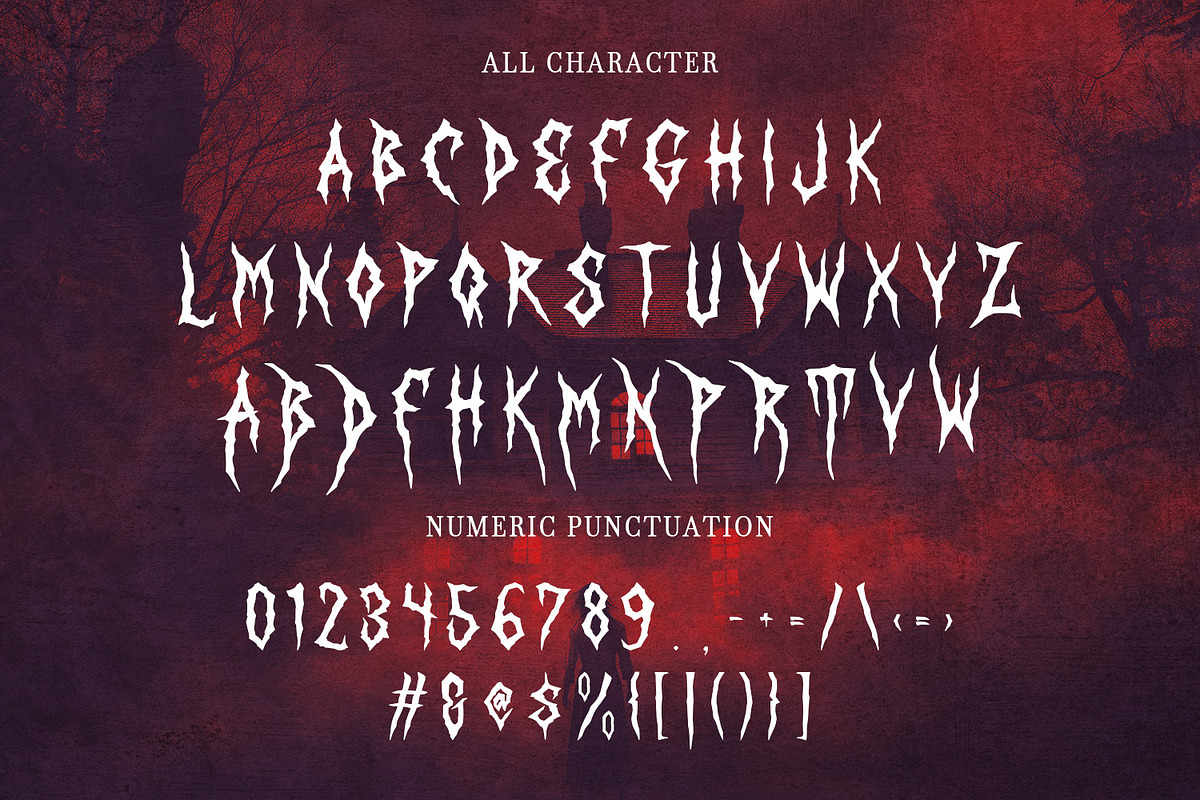 Anhork Bold Horror Display Font, a Blackletter Font by Maulana Creative (Photo 5 of 7)
