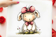 Whimsical Easter Lamb Clipart, an Illustration by designcity5 (Thumbnail 4 of 5)