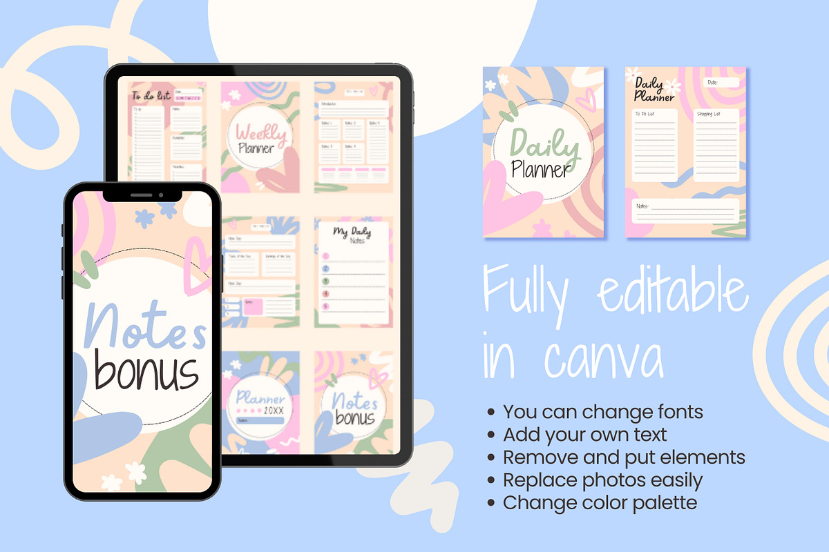50+ Canva Planner Templates, a Templates & Theme by TemplateCastleStore