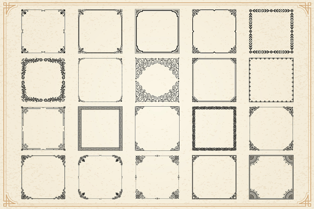 Decorative frames and borders set #2, an Object Graphic by Digiselector Design Goods (Photo 4 of 7)
