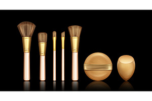 Makeup brush and sponge set isolated, an Object Illustration by art PVP - market