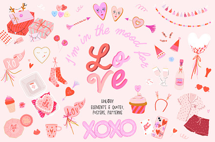 Valentines Day fashion girly clipart, an Object Graphic by Ruslana Lubenets