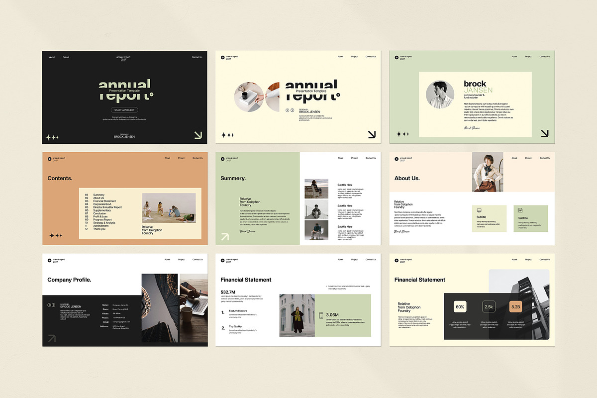 Annual Report Presentation Template, a Presentation Template by evgenystudio (Photo 9 of 9)
