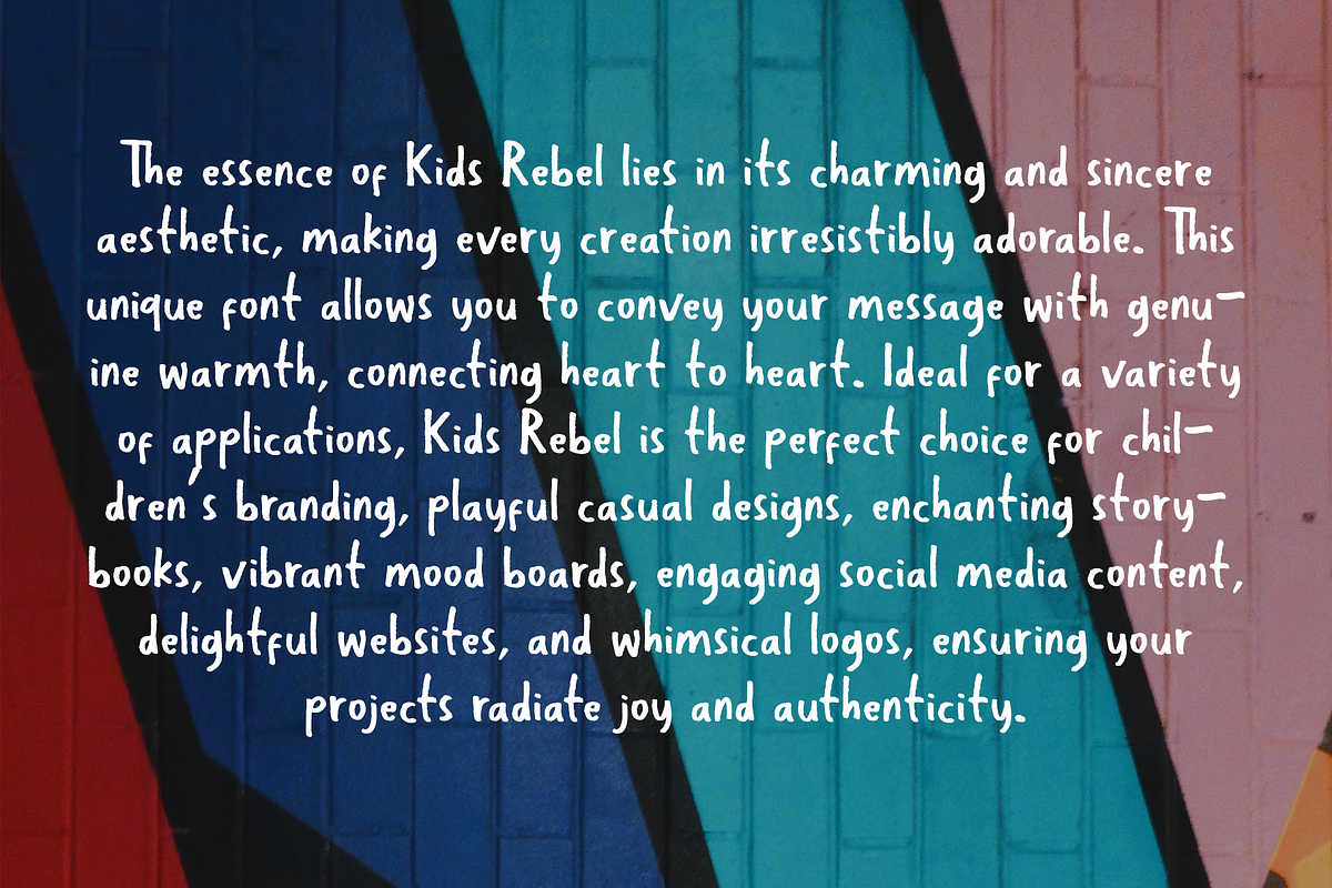Kids Rebel - Happy Fonts, a Handwritten Font by Konstantine Studio (Photo 2 of 5)