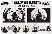 Haunted Halloween Silhouette bundle, an Illustration by BIPLOB EXPERT (Thumbnail 1 of 9)