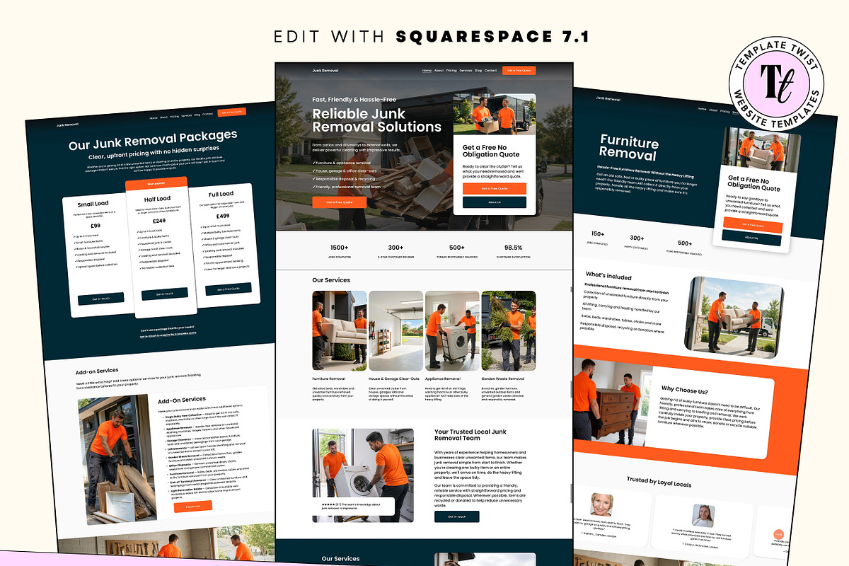 Junk Removal Squarespace Website, a Squarespace Template by Template Twist Shop (Photo 2 of 9)