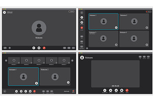 Videocall Interface, Screen UI Icons