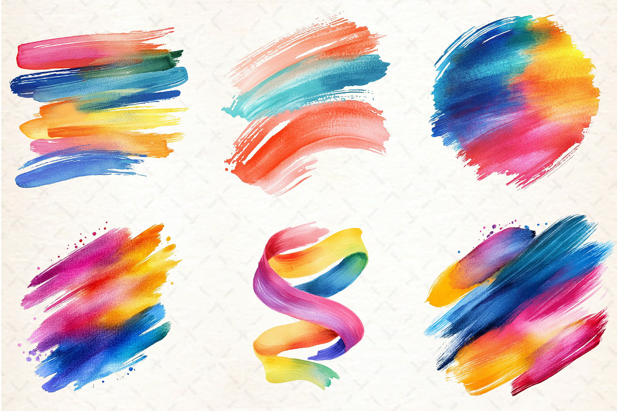 Watercolor Colorful Brushstroke Clip, an Illustration by Libby Wishes (Photo 3 of 5)
