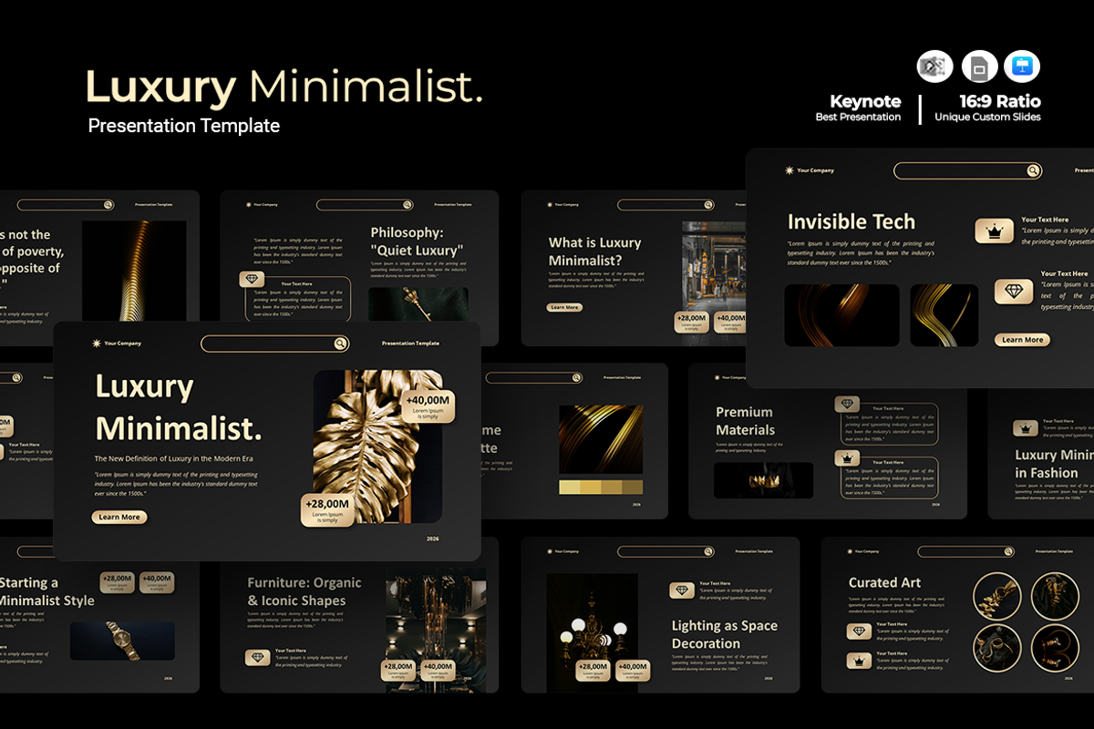 Luxury Minimalist - Keynote Template, a Presentation Template by Iqsiart Studio (Photo 1 of 3)