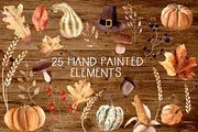 Autumn Harvest Watercolor Clipart, an Illustration by Sha1nee (Thumbnail 2 of 6)