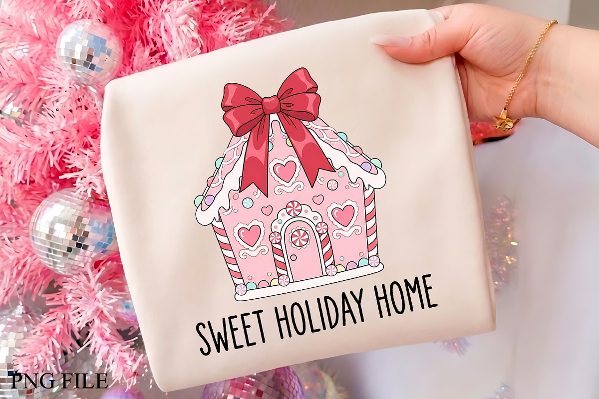 Sweet Holiday Home Gingerbread PNG, a Seasonal Illustration by CrexoraLab (Photo 1 of 4)