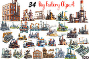 Big Factory Watercolor Clipart Png, an Illustration by DreamCafeArt (Thumbnail 1 of 6)