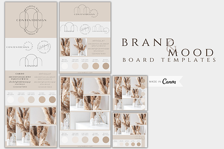 Aesthetic Brand Board Template Canva, a Stationery Template by BRANDcontent