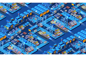 The night smart city 3D future neon, a Technology Illustration by AlexZeL