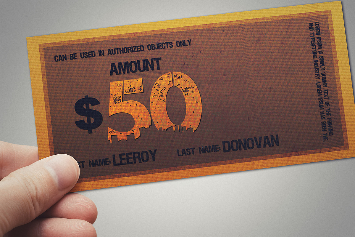 Multipurpose retro gift voucher, a Card Template by Tzochko (Photo 2 of 5)