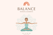 Balance - abstract woman & elements, a Healthcare Illustration by Katerina.Sea.Design (Thumbnail 1 of 10)