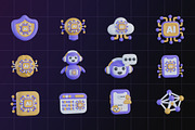 Artificial Intelligence 3D Icon, an Object Graphic by Artnivora.Std (Thumbnail 4 of 4)