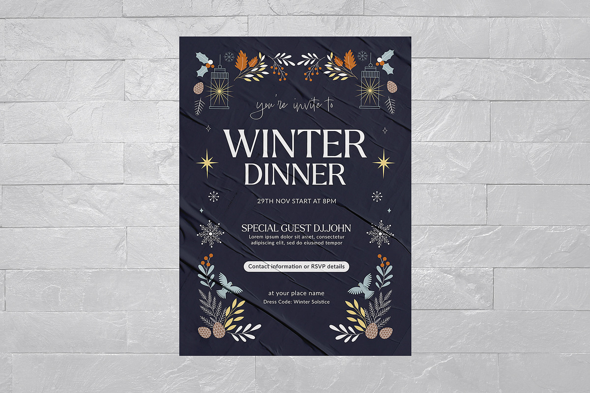 Winter Invitation Flyer Template, a Flyer Template by BrandPacks (Photo 3 of 5)