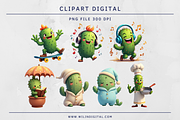 15 Cute Cactus Cliparts Digital, a Graphic by Wilin Digital (Thumbnail 2 of 2)