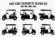 Golf Cart Silhouette Vector SVG Set, a Transportation Illustration by Gfx Expert Team (Thumbnail 3 of 3)
