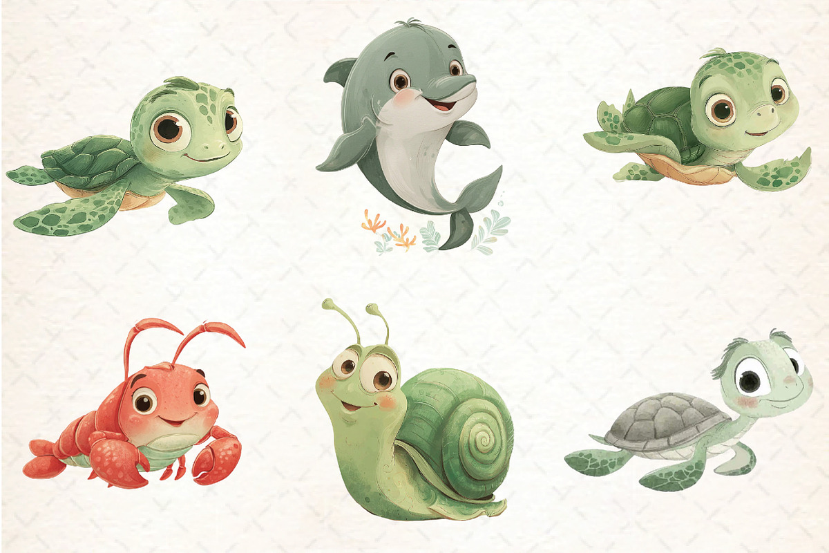 Under the Sea Watercolor Clipart, an Illustration by DreamCafeArt (Photo 4 of 7)