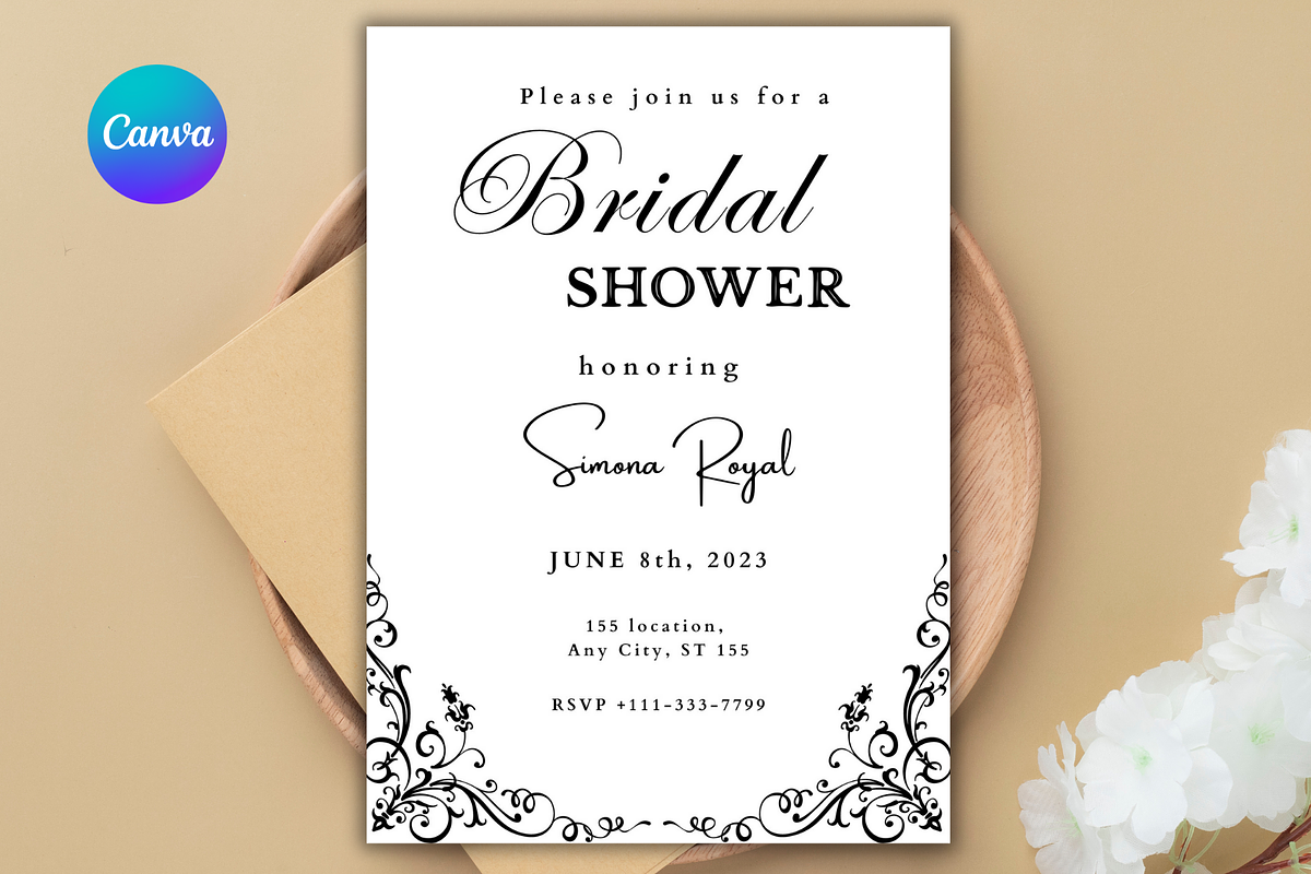 Bridal Shower Invitation Template, an Invitation Template by SimoDigitalArt (Photo 8 of 9)