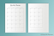 Monthly Planner A5 Printable PDF, a Templates & Theme by EasyLifePlanners (Thumbnail 1 of 3)