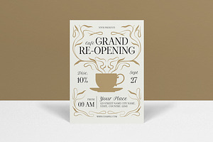Cafe Grand Re-opening Invitation, an Invitation Template by graphicook