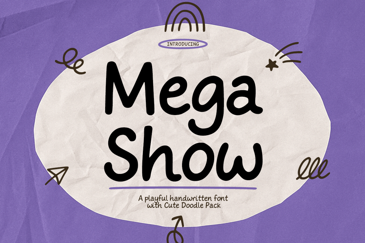 Mega Show – A Playful Handwritten, a Handwritten Font by cocodesign (Photo 1 of 6)
