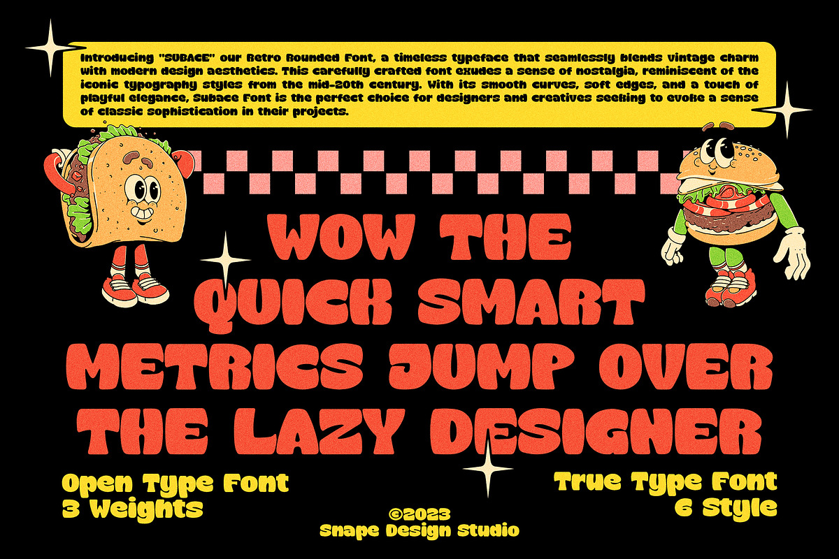 Subace - Retro Font, a Sans Serif Font by Snape Design Studio (Photo 2 of 9)