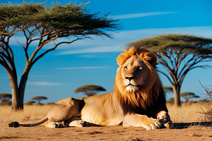 Lion on safari animal image, an Animal Photo by ComfortQ