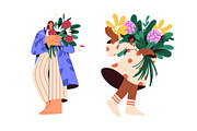 People holding flower bouquets set, a Person Illustration by Good Studio (Thumbnail 2 of 16)