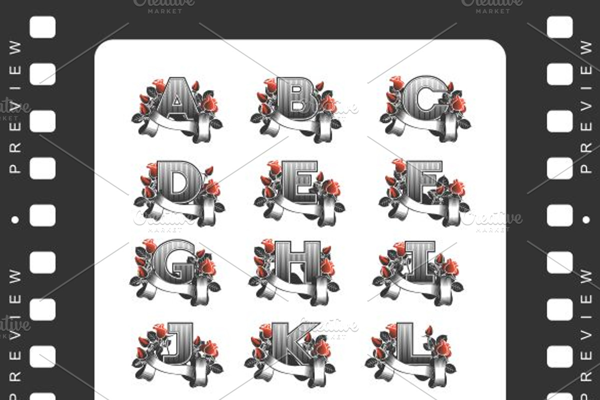 Vintage alphabet preview 2