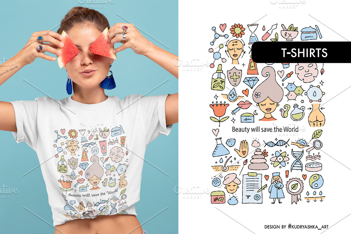 Skin Care. Cosmetology Vector Set, a Marketing Template by Kudryashka (Photo 3 of 19)