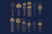 23 Art Deco Vertical Flowers, a Decorative Illustration by Stanislav Kharchevskyi (Thumbnail 3 of 3)