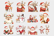 Santa and Reindeer Clipart, a Seasonal Illustration by Design Market (Thumbnail 4 of 4)