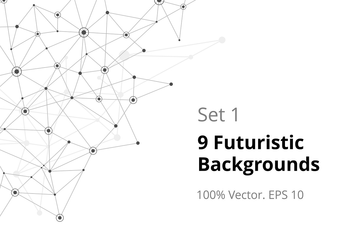 9 Futuristic Backgrounds Set 1, a Texture Graphic by karetniy (Photo 1 of 10)