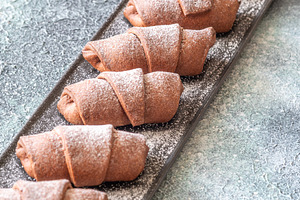 Chocolate croissants, a Food & Drink Photo by Alexander Prokopenko