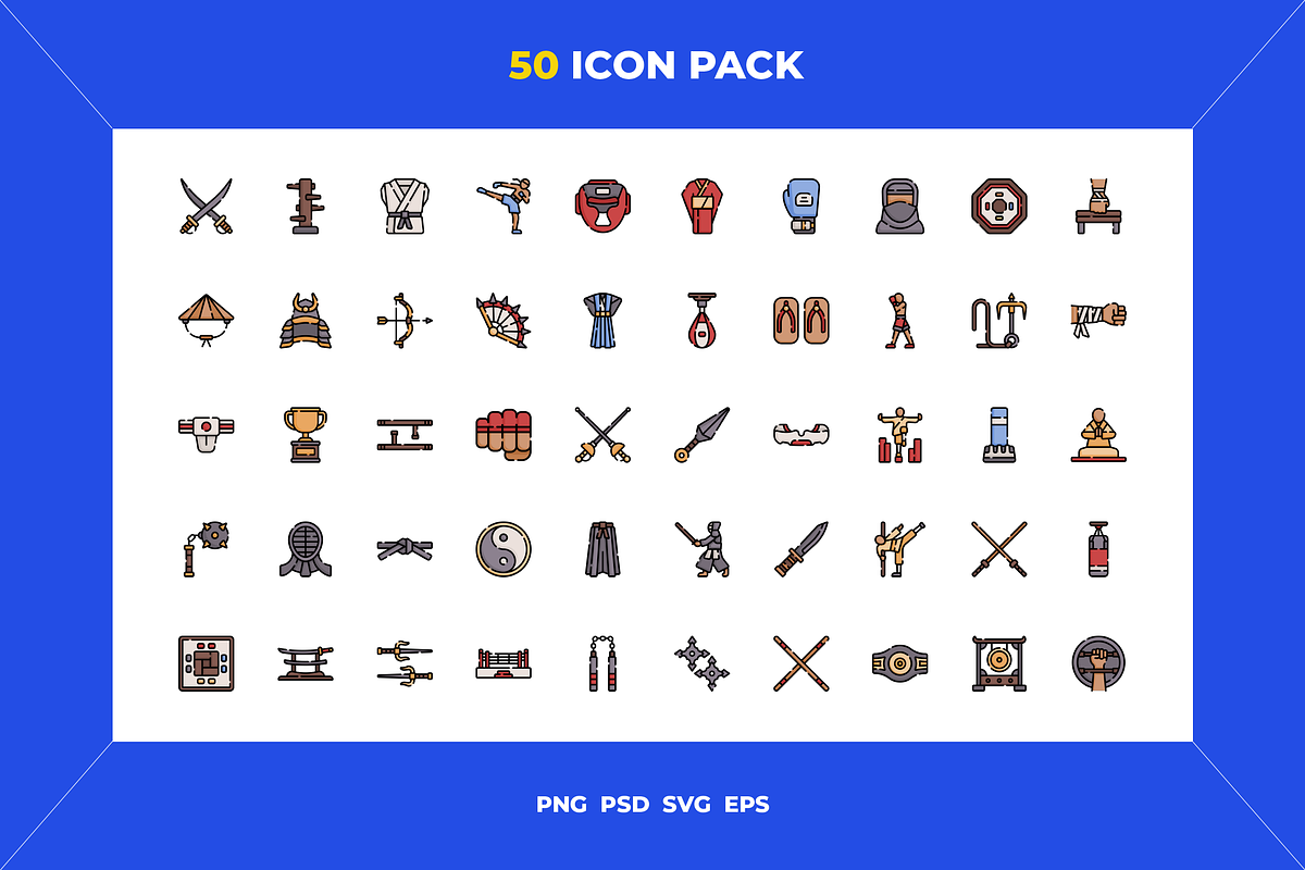 50 Martial arts icons, an Outline Icon by Wencory (Photo 1 of 2)