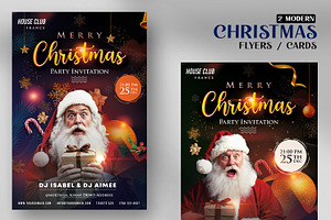Merry Christmas Flyer Card Template, a Flyer Template by PixelsDesign